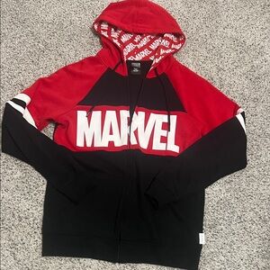 Marvel Red, Black & White Logo Zip Hoodie